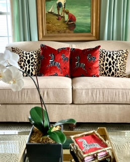 Red velvet zebra pillow *cover only*