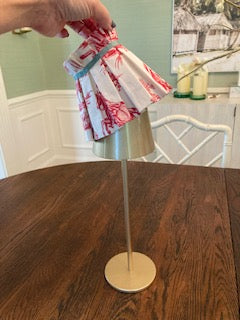 PAIR of pleated lampshades for tabletop lamp - Schumacher Ink Wave