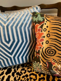 Schumacher "Vanderbilt" cut velvet pillow