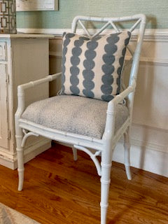 Schumacher Artisanal Stripe throw pillow with piping