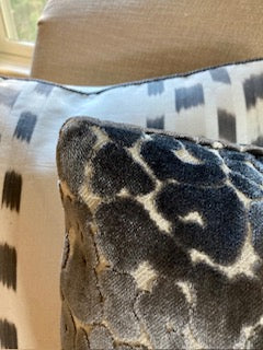Grey velvet cheetah pattern throw pillow