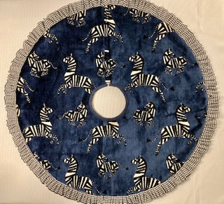 Christmas tree skirt - velvet zebra fabric