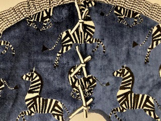 Christmas tree skirt - velvet zebra fabric