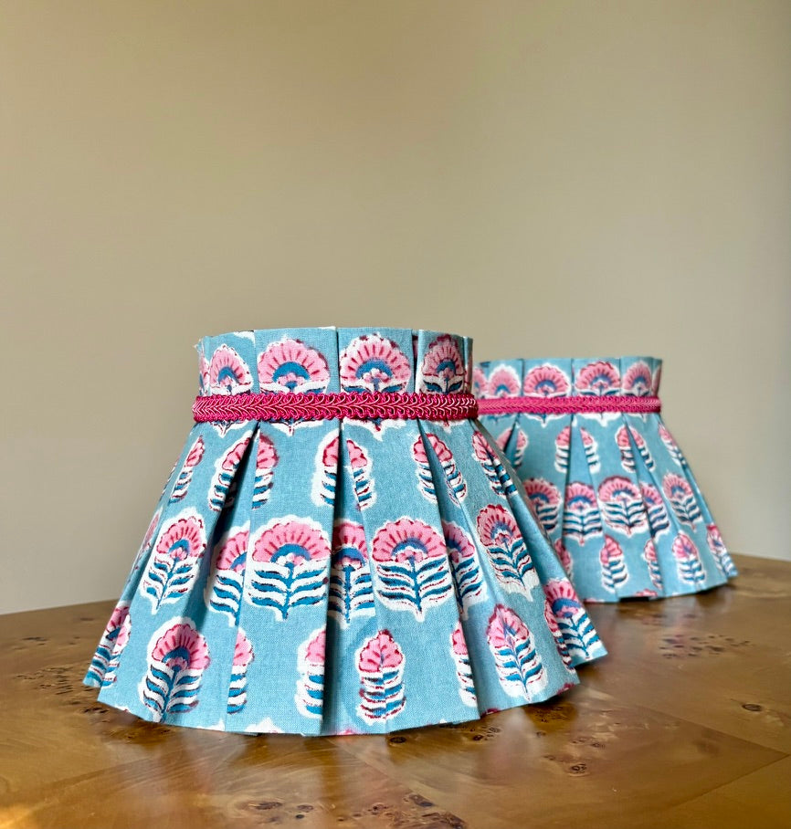 Pleated fabric sconce lampshade - custom