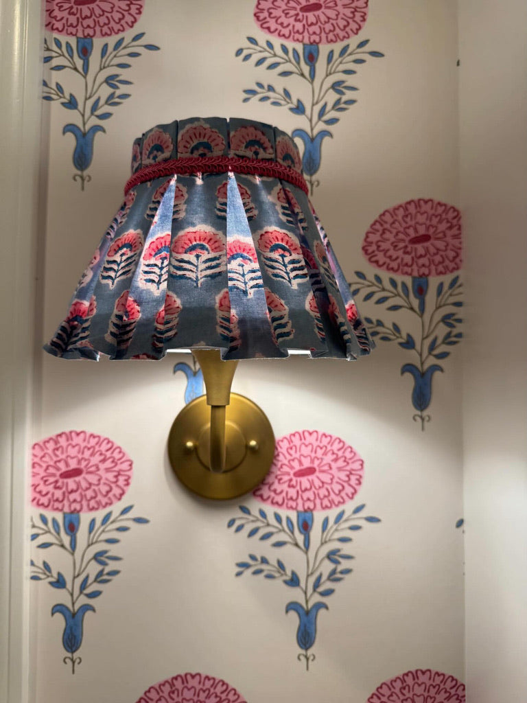 Pleated fabric sconce lampshade - custom