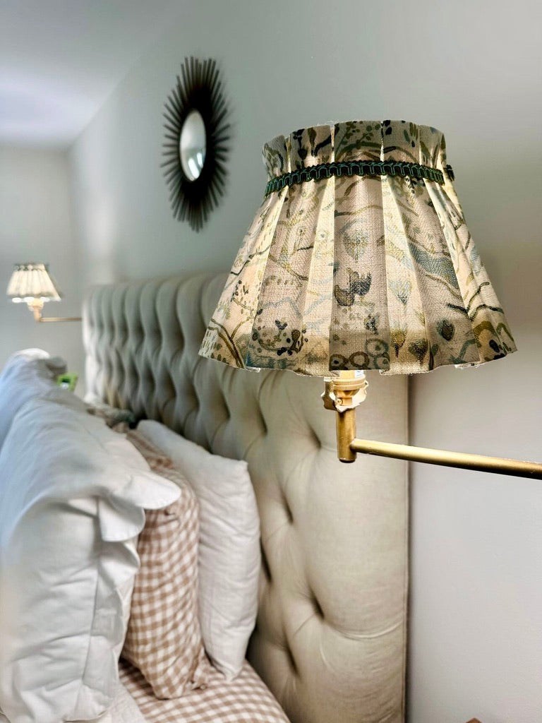 Pleated fabric sconce lampshade - custom